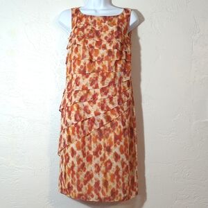 AnnTaylor Layered Ruffle Cocktail Wedding Guest Event Dress Spring Easter Church